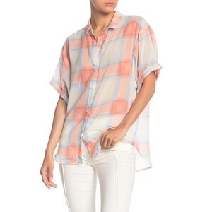 Splendid Semi Sheer Button Down Top